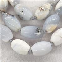Blue Chalcedony Agate Barrel Beads Smooth, approx 18-25mm [GA2422]