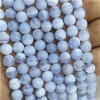 Natural Blue Lace Agate Beads Smooth Round A-Grade, approx 8mm dia [GA2464]