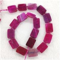 Hotpink Veins Agate Rectangle Beads, approx 15-20mm [GA2671]