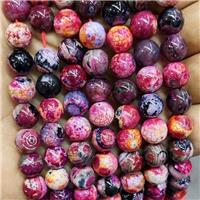 Natural Agate Beads Red Dye Smooth Round Fire, approx 8mm dia [GA2948-8MM]
