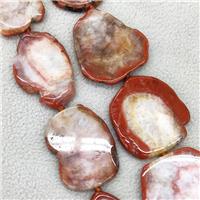 Red Agate Druzy Slice Beads Freeform Natural Color, approx 25-40mm [GA2965]