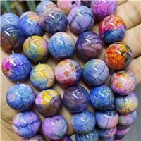 Natural Agate Beads Multicolor Heat Smooth Round, approx 20mm dia [GA3059]