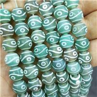 Tibetan Agate Beads Green Eye Smooth Round, approx 10mm dia, 38pcs per st [GA3126]