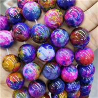 Natural Agate Beads Multicolor Dye Smooth Round, approx 20mm dia [GA3202]