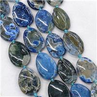 Natural Ocean Agate Slice Beads Blue Dye, approx 22-33mm [GA3315]