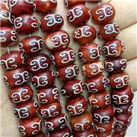 Tibetan Agate Rondelle Beads Red Smooth, approx 10-14mm, 33pcs per st [GA3374]