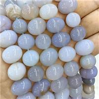 Natural Stripe Agate Egg Beads Gray, approx 15-20mm [GA3416]