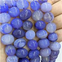 Natural Stripe Agate Egg Beads SkyBlue Dye, approx 15-20mm [GA3420]