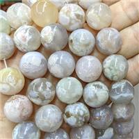 Natural Cherry Sakura Agate Beads Smooth Round, approx 18mm, 20pcs per st [GA3427]