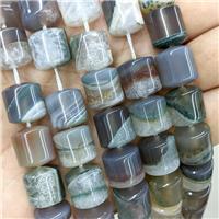 Natural Druzy Agate Tube Beads Gray, approx 13-14mm [GA3441]