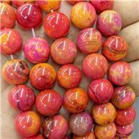 Natural Agate Beads Red Dye Smooth Round, approx 14mm [GA3502]