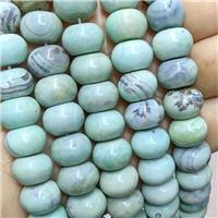 Natural Agate Rondelle Beads Green Dye Smooth, approx 10-14mm [GA3509]