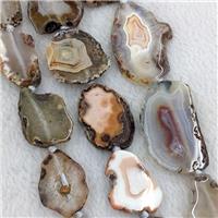 Natural Botswana Agate Slice Beads Gray Freeform, approx 15-30mm [GA3511]