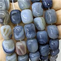 Natural Stripe Agate Tube Beads Gray Dye, approx 15-20mm [GA3518]