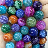 Natural Agate Druzy Beads Dye Smooth Round Mix Color, approx 16mm dia [GA3531-16MM]