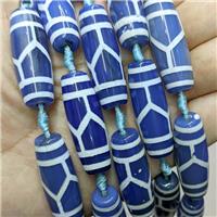 Tibetan Agate Rice Beads Blue Dye, approx 14-40mm [GA3566]