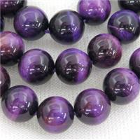 purple Tiger eye stone beads, round, approx 8mm dia [GAM94-8MM]