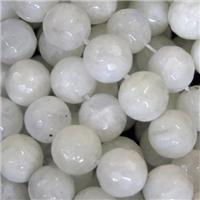 faceted round White MoonStone Beads, approx 6mm dia [GB11692-6MM]