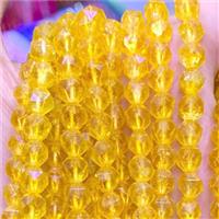 gold Citrine Beads, star-cutting, approx 12mm dia [GB11775-12MM]