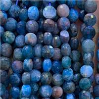 blue Apatite Beads, faceted circle coin, approx 6mm dia [GB11804]