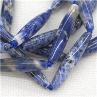 blue Sodalite rice Beads, approx 10x30mm, 12pcs per st [GB11950-10X30MM]