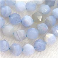 Blue Lace Agate Beads, faceted round, starcut, approx 10mm dia [GB12063-10MM]