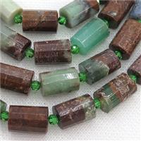 Natural Australian Chrysoprase Column Beads Faceted Cylinder, approx 10x14mm [GB12101]