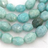 green Amazonite Beads, faceted freeform, approx 12-16mm [GB12122]