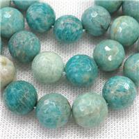 green Amazonite beads, faceted round, approx 20mm dia [GB12179-20MM]