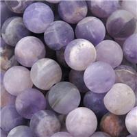 round purple dogtooth Amethyst beads, matte, approx 6mm dia [GB12399-6MM]