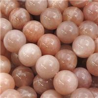 peach MoonStone Beads, round, A-grade, approx 8mm dia [GB12418-8MM]