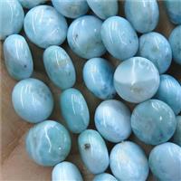blue Larimar Beads, circle coin, approx 12mm [GB13377-12MM]