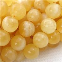 Yellow Calcite Beads Round Smooth, approx 10mm dia [GB13379-10MM]