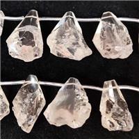 Clear Quartz teardrop beads, topdrilled, approx 16-35mm [GB13467]