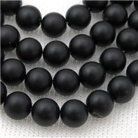 round matte black Onyx Agate Beads, approx 8mm dia [GB13713-8MM]