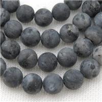 round Black Labradorite Beads, matte, approx 8mm dia [GB13724-8MM]