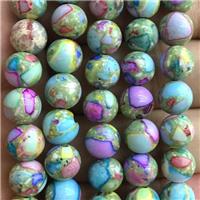 mosaic synthetic Imperial Jasper Beads, round, multicolor, approx 8mm dia [GB13733]