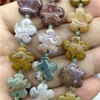 Ocean Agate flower beads, approx 15mm [GB13944]