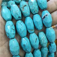 blue Magnesite Turquoise Beads, faceted barrel, approx 15-25mm [GB14148]