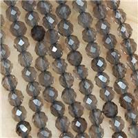 Smoky Quartz Seed Beads Faceted Round, approx 2mm dia [GB14458-2MM]