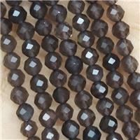 Tiny Smoky Quartz Beads Faceted Round, approx 2mm dia [GB14459-2MM]