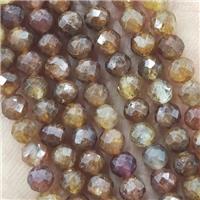 Yellow Tourmaline Beads Tiny Faceted Round, approx 3mm dia [GB14495-3MM]