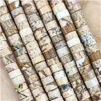 Picture Jasper Heishi Beads, approx 2x4mm [GB14790]