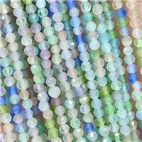 Cat Eye Glass Beads Faceted Round Mix Color, approx 2mm dia [GB14924]