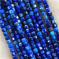 Natural Lapis Lazuli Beads Faceted Cube Blue Lazurite, approx 2mm [GB15141]