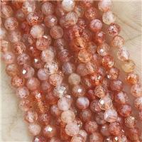 Orange Sunstone Seed Beads Faceted Round AA-Grade, approx 4mm [GB15226-4MM]