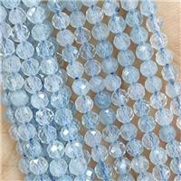 Blue Aquamarine Beads Faceted Round A-Grade, approx 2mm [GB15230-2MM]