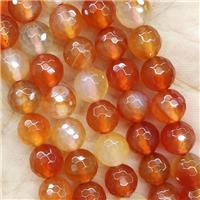 Red Carnelian Agate Beads Faceted Round, approx 6mm dia [GB15272-6MM]