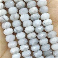 White Crazy Agate Beads Faceted Rondelle, approx 5x8mm [GB15651-5X8MM]