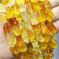 Gold Crystal Glass Beads Freeform, approx 10-16mm [GB16033]